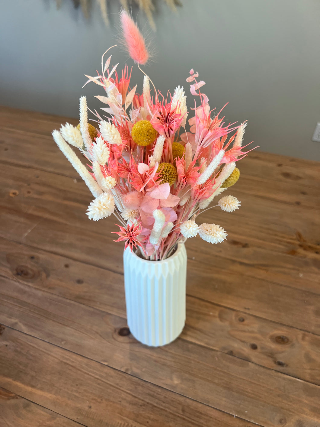 Small Dried Bouquet - Pink & Yellow